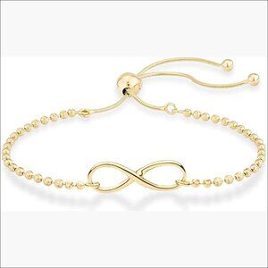 925 Sterling Silver Infinity Adjustable Bolo Chain Bracelet